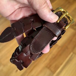 Leather linked belt